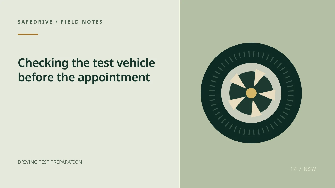 Original editorial illustration for Checking the test vehicle before the appointment
