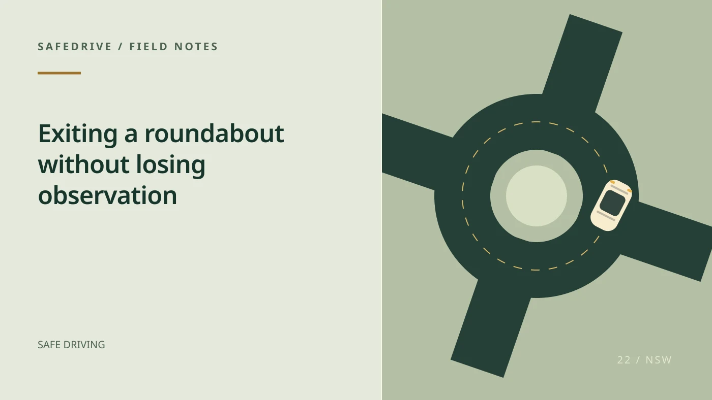 Original editorial illustration for Exiting a roundabout without losing observation