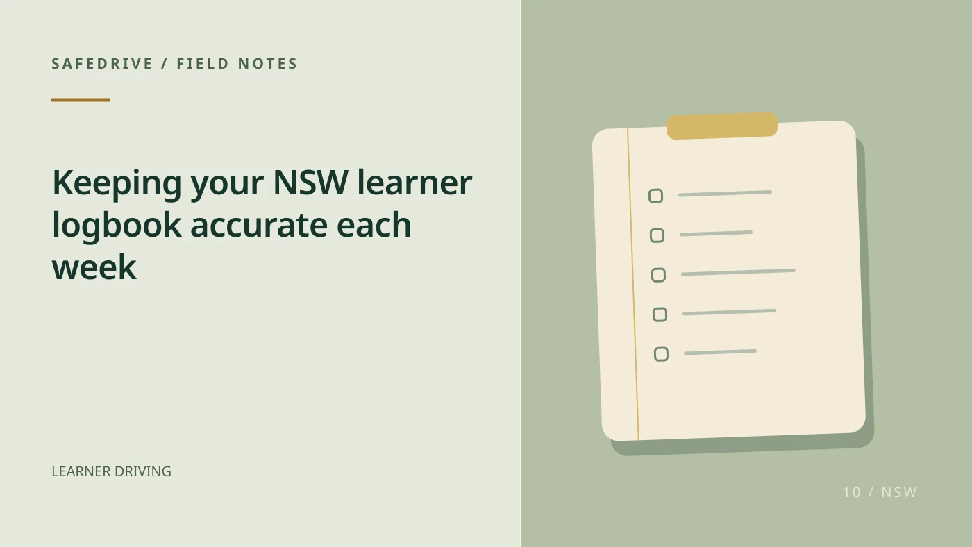 Original editorial illustration for Keeping your NSW learner logbook accurate each week