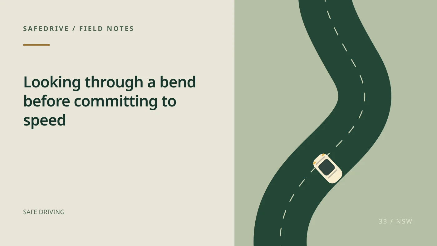 Original editorial illustration for Looking through a bend before committing to speed