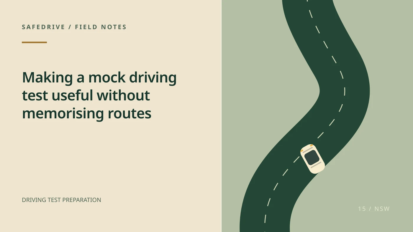 Original editorial illustration for Making a mock driving test useful without memorising routes