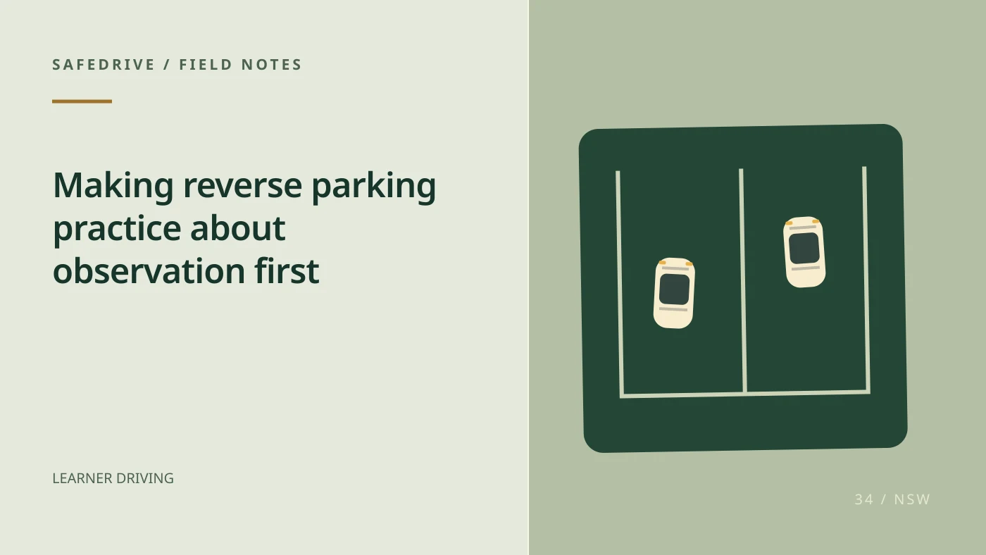 Original editorial illustration for Making reverse parking practice about observation first