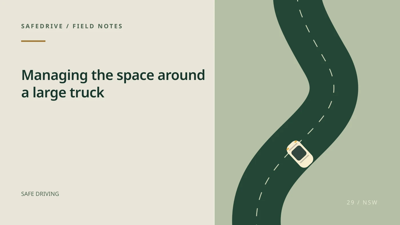 Original editorial illustration for Managing the space around a large truck