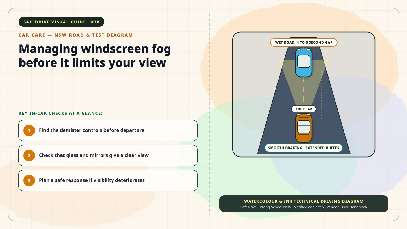 Original editorial illustration for Managing windscreen fog before it limits your view