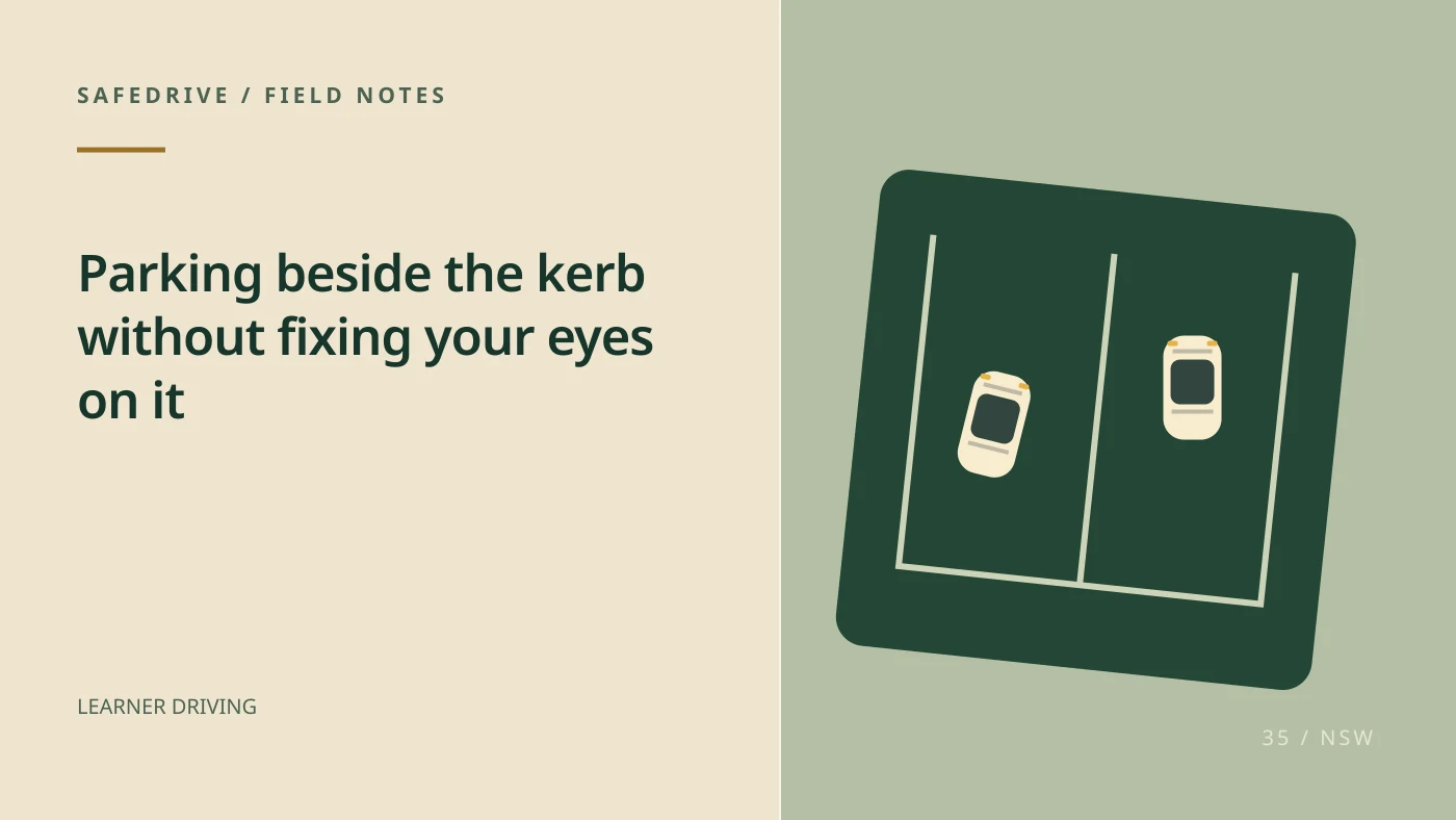Original editorial illustration for Parking beside the kerb without fixing your eyes on it