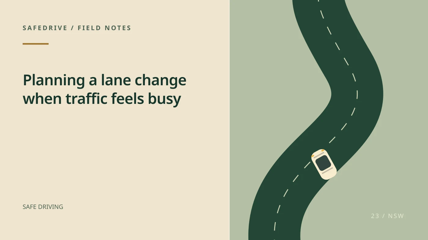 Original editorial illustration for Planning a lane change when traffic feels busy