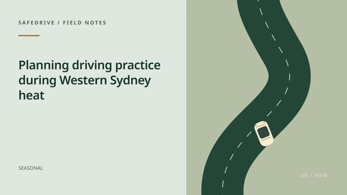 Original editorial illustration for Planning driving practice during Western Sydney heat