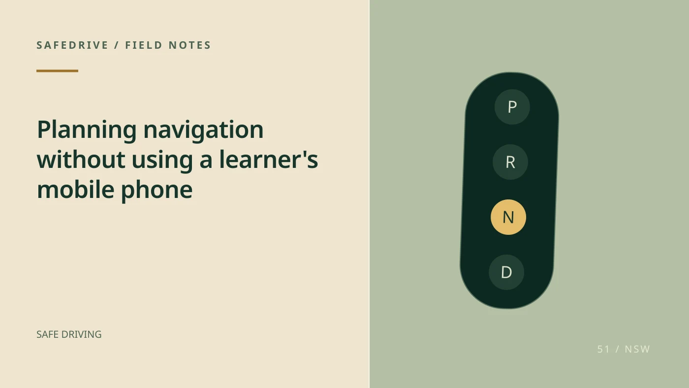 Original editorial illustration for Planning navigation without using a learner's mobile phone