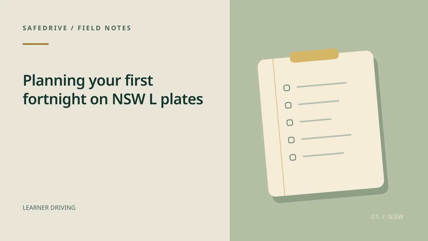 Original editorial illustration for Planning your first fortnight on NSW L plates