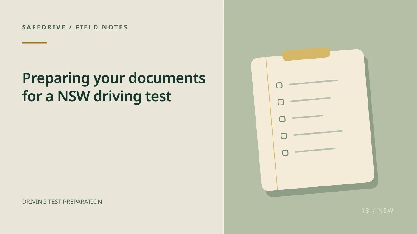 Original editorial illustration for Preparing your documents for a NSW driving test