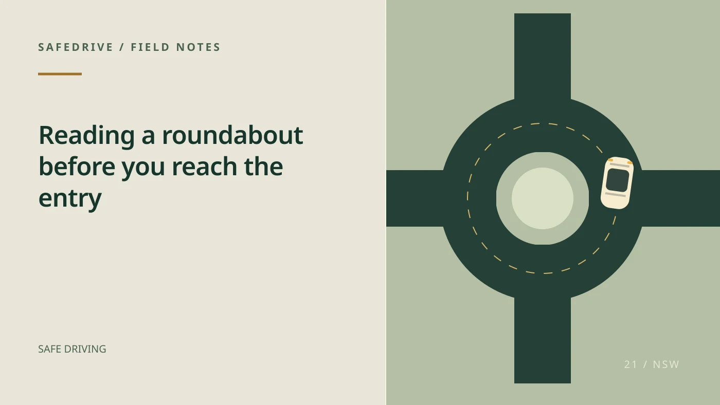 Original editorial illustration for Reading a roundabout before you reach the entry