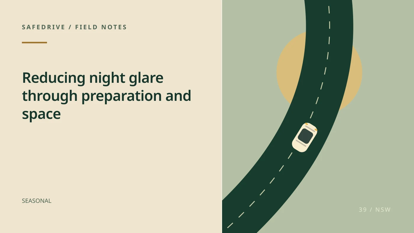 Original editorial illustration for Reducing night glare through preparation and space