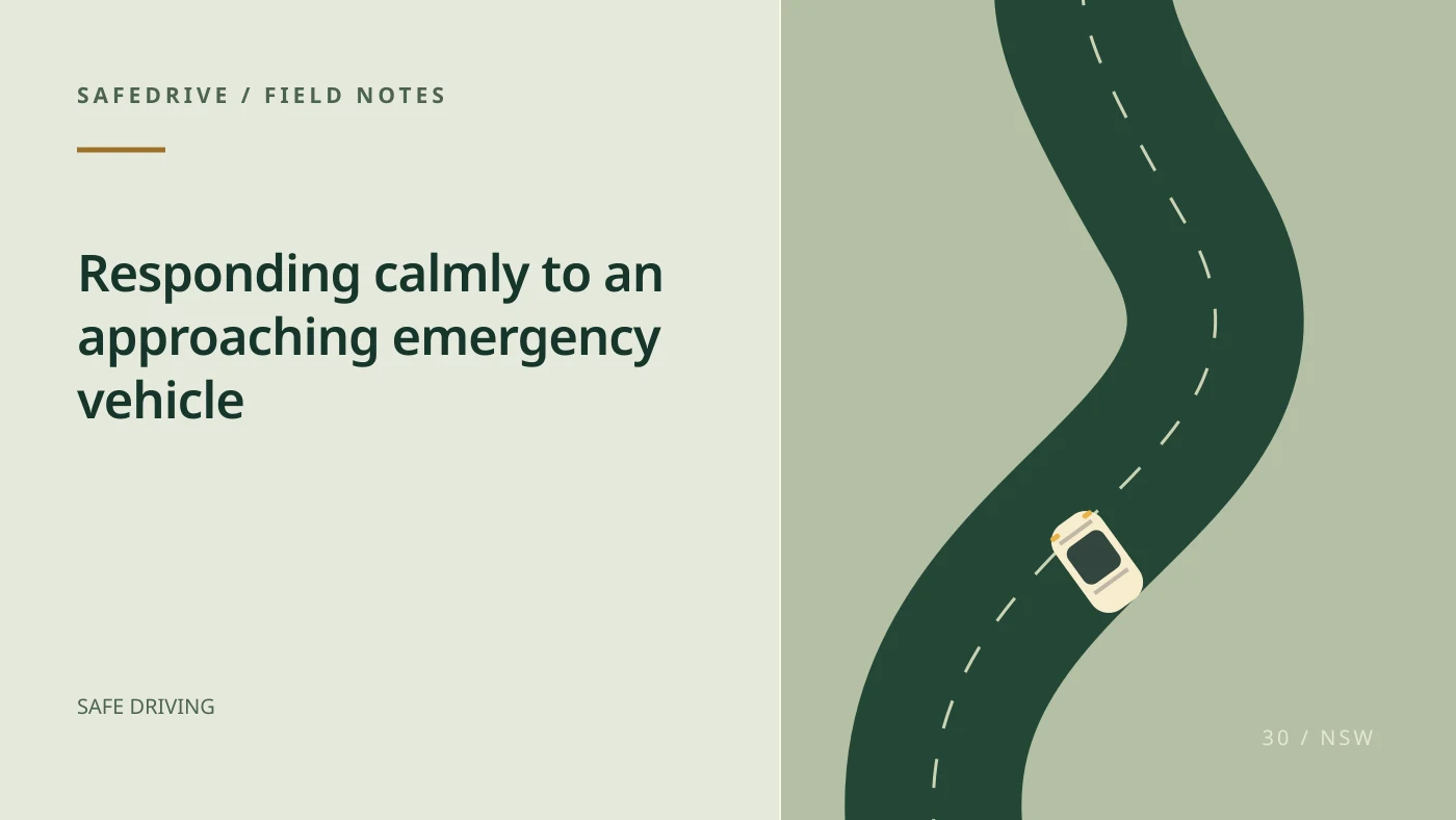 Original editorial illustration for Responding calmly to an approaching emergency vehicle