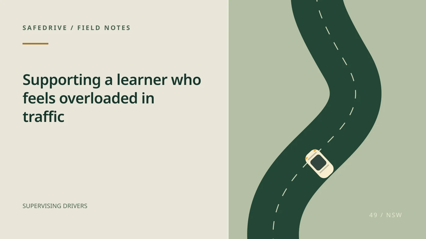 Original editorial illustration for Supporting a learner who feels overloaded in traffic