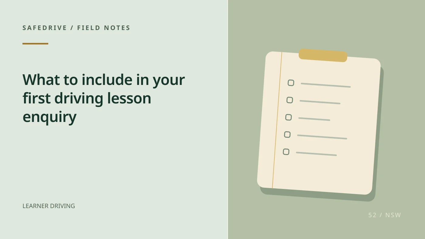 Original editorial illustration for What to include in your first driving lesson enquiry