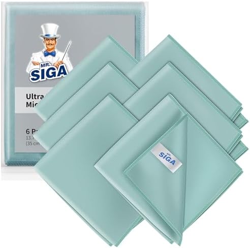 MR.SIGA Ultra Fine Microfibre Glass Cloths (Pack of 6)