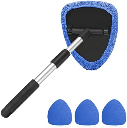 Extendable Windscreen Cleaning Tool with Microfibre Pads